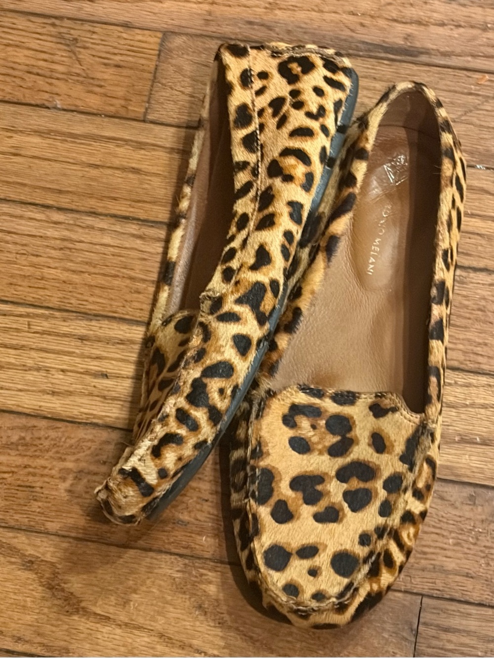 Antonio Melani Real Bovine Hair Upper Leather Cheetah Loafer Flats Sz 8.5 - Picture 9 of 11